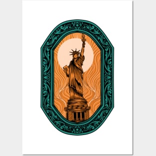 liberty statue vintage Posters and Art